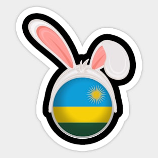 happy easter Rwanda bunny ears flag cute designs Sticker